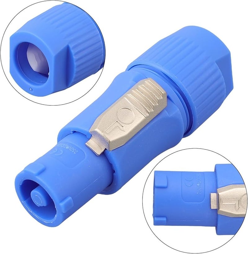 Blue 3 Pin Male Power Connector 20A 250V Multipack Of 10 For Stage Par Lights - Image 4